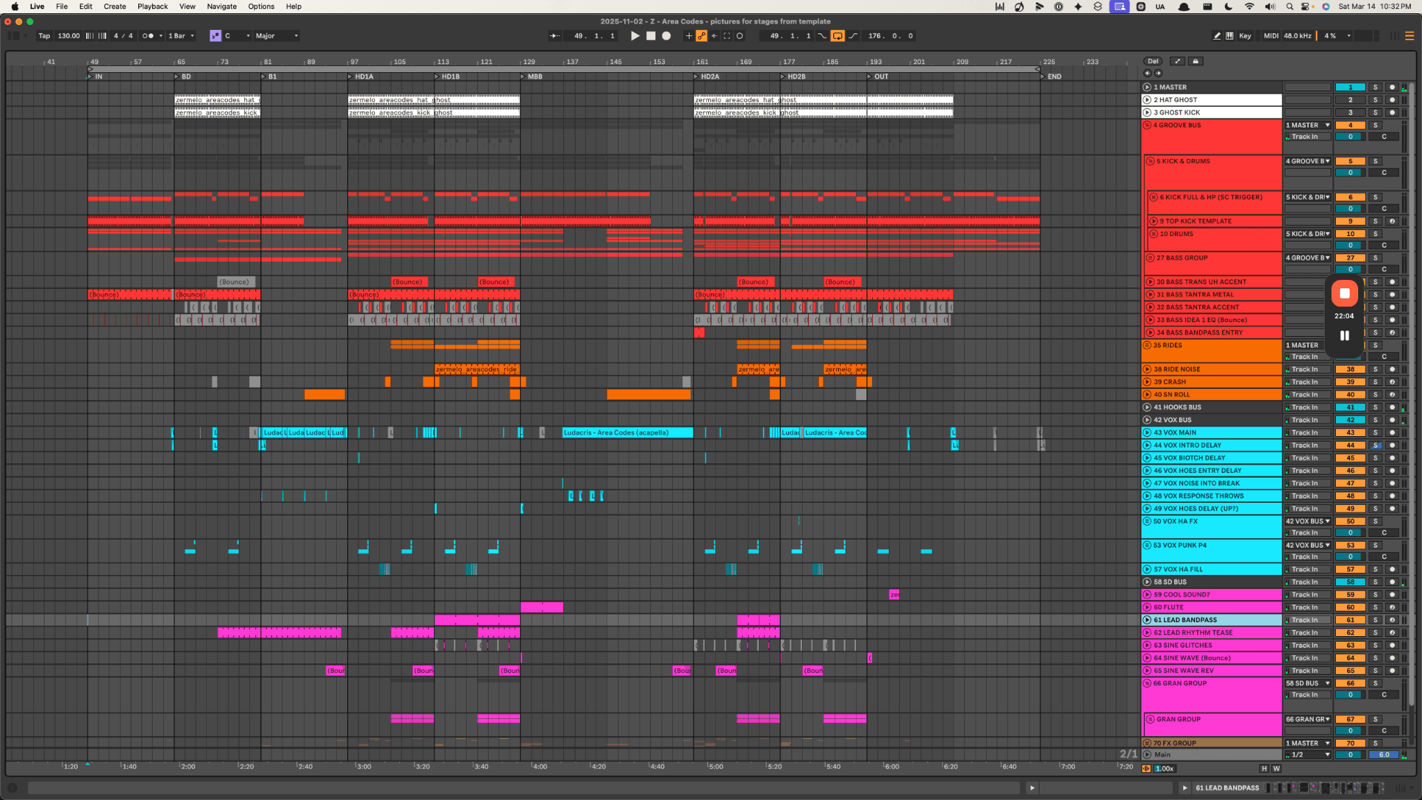 A finished, fully arranged Ableton track